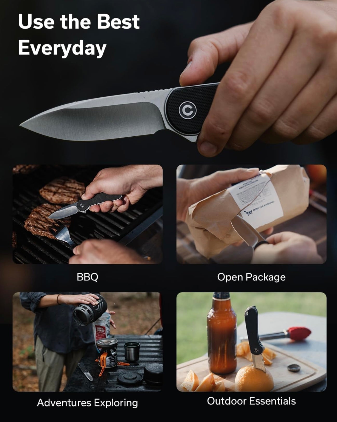 CIVIVI Elementum Liner Lock Knife Black G-10 (2.9" Satin D2) C907A